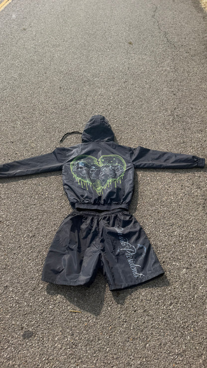 PAIN INTO PRESIDENTS WINDBREAKER SHORTS SET